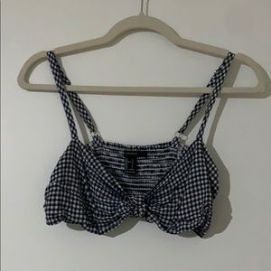 Cropped Gingham Top